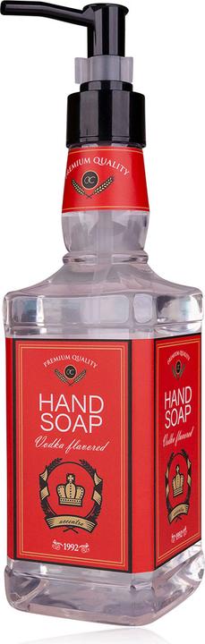 Produktbild Accentra Handseife VODKA FLAVOR in Vodkaflasche, 480ml, Duft: Vodka, Farbe: rot/transparent, VE 6/24 (Handseife Nachfüllpackung, 480 ml)