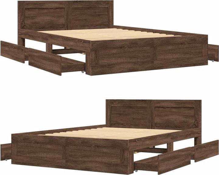 Actual product image VidaXL Bed frame with headboard (120 x 200 cm)