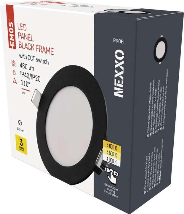 Immagine prodotto Emos NEXXO luce LED da incasso, rotonda, nera, 7W, con Change CCT (480 lm)