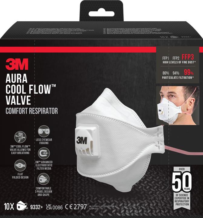 Produktbild 3M Aura Partikelmaske 9332PRO10 (FFP3, 10 x)