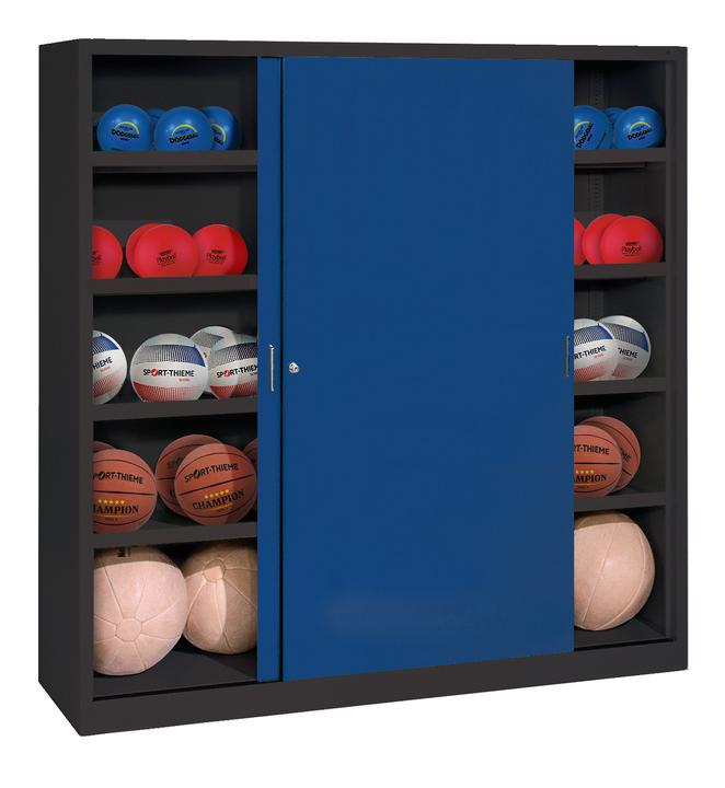Actual product image C+P Ball cabinet (HxWxD: 195x120x50 cm, with solid sheet metal sliding doors, type 4)