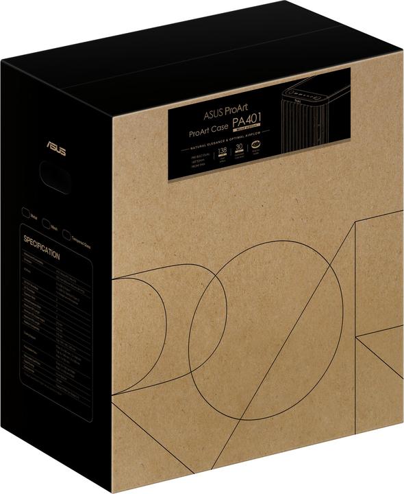 Produktbild ASUS Case PROART PA401 WOOD MESH PWM BLACK (ATX)