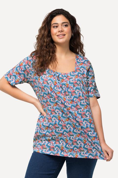 Produktbild Ulla Popken T-Shirt, Zierfalten, A-Linie, Carree-Ausschnitt, Halbarm (46, 48)