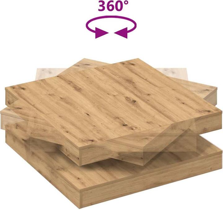 Immagine prodotto vidaXL Tavolino girevole a 360 gradi in rovere Artisan 90x90x34,5 cm