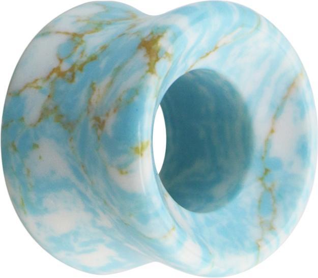 Actual product image Star Piercing Turquoise Stone Flared Tunnel (without brass, Mineral)