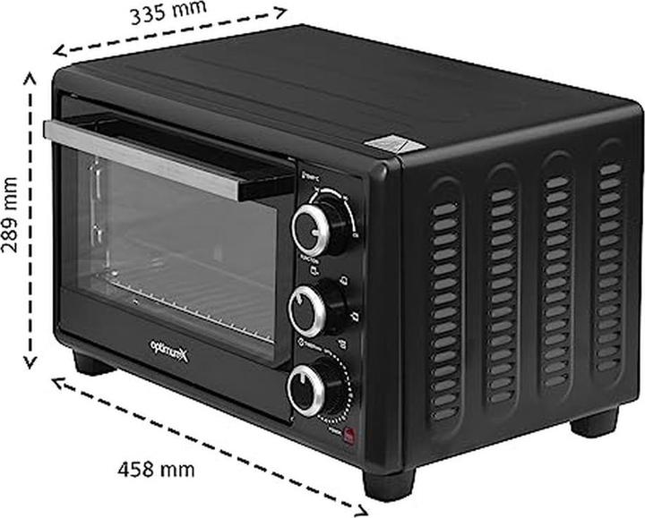 Actual product image OptimumX Vrijstaande Mini Oven 20L Convestie Mini Oven Hetelucht -Timer - Zwart )