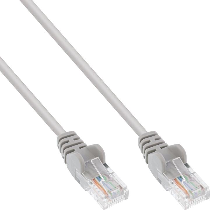 Actual product image InLine ® Patch cable, U/UTP, Cat.5e, grey, 10m, AWG26 (U/UTP, CAT5e, 10 m)