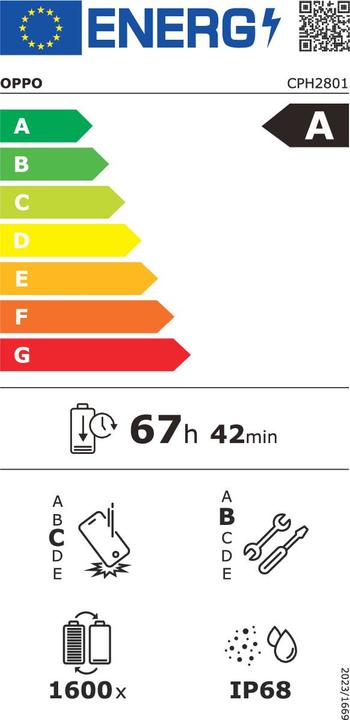 Energie-Label OPPO 15 FS 5G (512 GB, Aurora Blue, Blue, 6.57", Dual SIM, 5G)