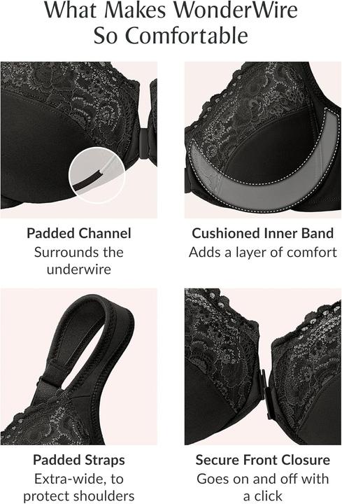 Actual product image Glamorise Lace Front Close Comfort Bra (Single pack, 105 E)