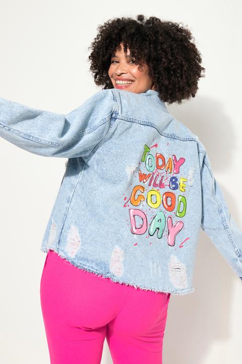 Produktbild Angel of Style Jeansjacke, oversized, destroyed, Rückendruck (50)