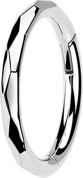 Produktbild Star Piercing Micro Segmentring klappbar silber facettiert (Titan, ohne Messing)