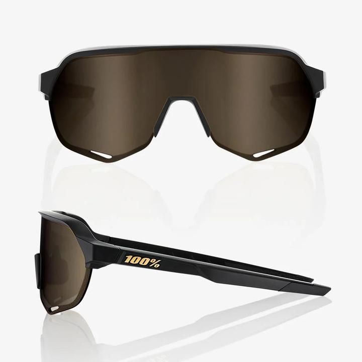 Actual product image 100% S2 Matte Black Soft Gold Mirror Lens (Matt black, Gold)