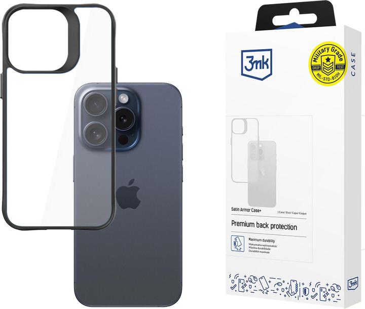 Actual product image 3MK SatinArmor+ Case iPhone 15 Pro 6.1" Military Grade (Apple iPhone 15 Pro)