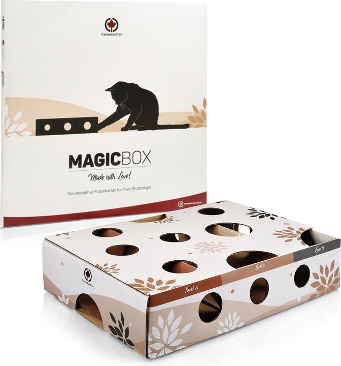 CanadianCat Cat Strategy Game MagicBox, Brown-White (Intelligence toy cat)