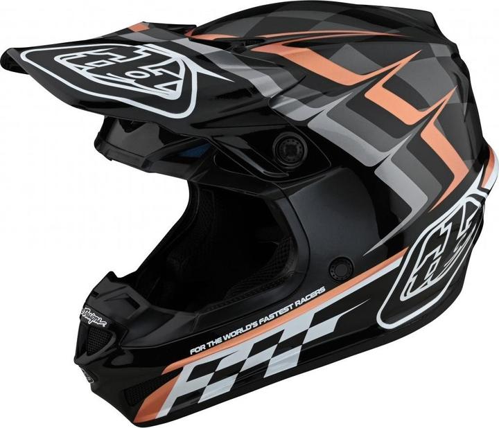 Produktbild Troy Lee Designs SE4 Polyacrylite MIPS Helm, Warped, black/copper, XL | 60-61cm (60 - 61 cm)