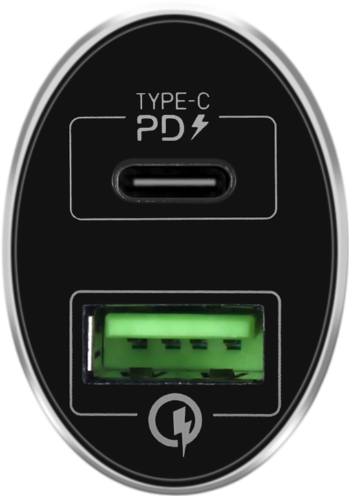 Produktbild Momax UC SERIES Dual-Port USB-C PD 20W + QC3.0 Fast Car Charger (36W)