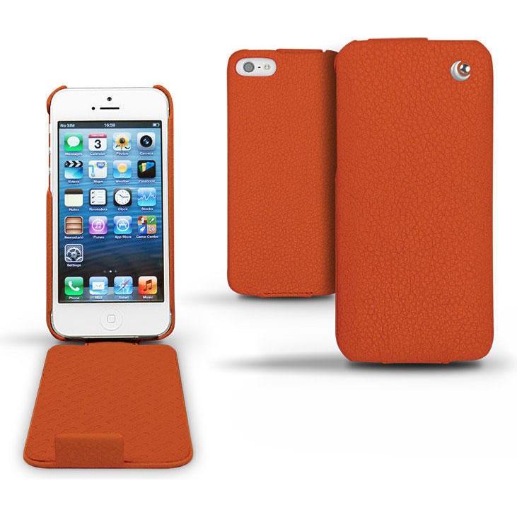 Noreve Lederschutzhülle vertikal (Apple iPhone 5), Smartphone Hülle, Orange