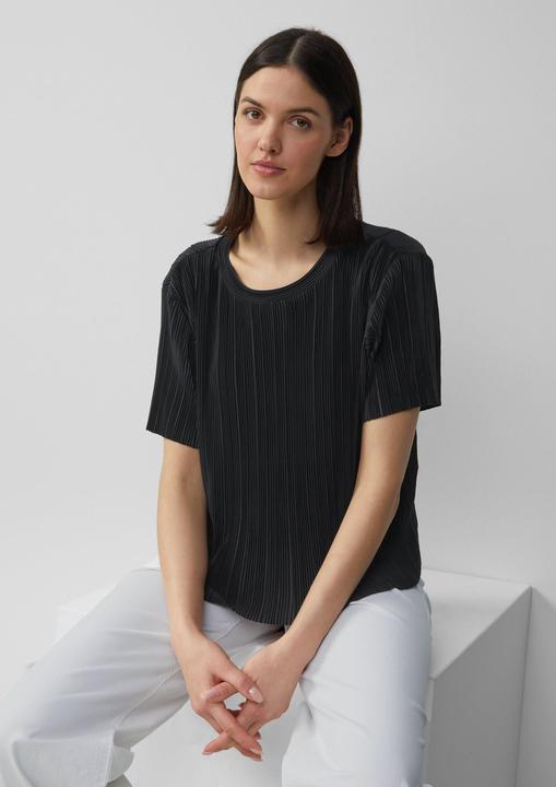 Actual product image S.Oliver T-Shirt Verkürztes T-Shirt aus Plissee mit Rundhalsausschnitt (36)