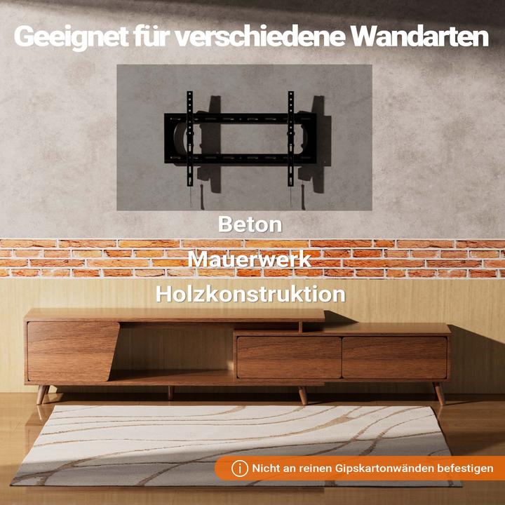 Actual product image Wiltec TV mount 37"-80" TV wall mount 80kg TV mount steel (Wall, 80", 80 kg)