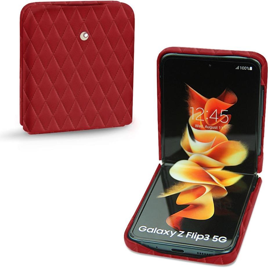 Noreve Lederschutzhülle (Samsung Galaxy Z Flip3), Smartphone Hülle, Rot
