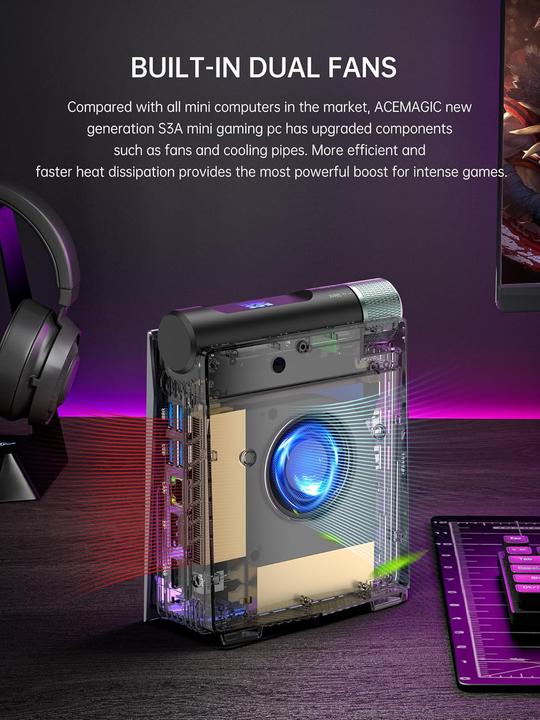 Produktbild AceMagic Mini PC mit Ryzen 9 6900HX und Radeon 680M (1000 GB, 32 GB, AMD Ryzen 9 6900HX)