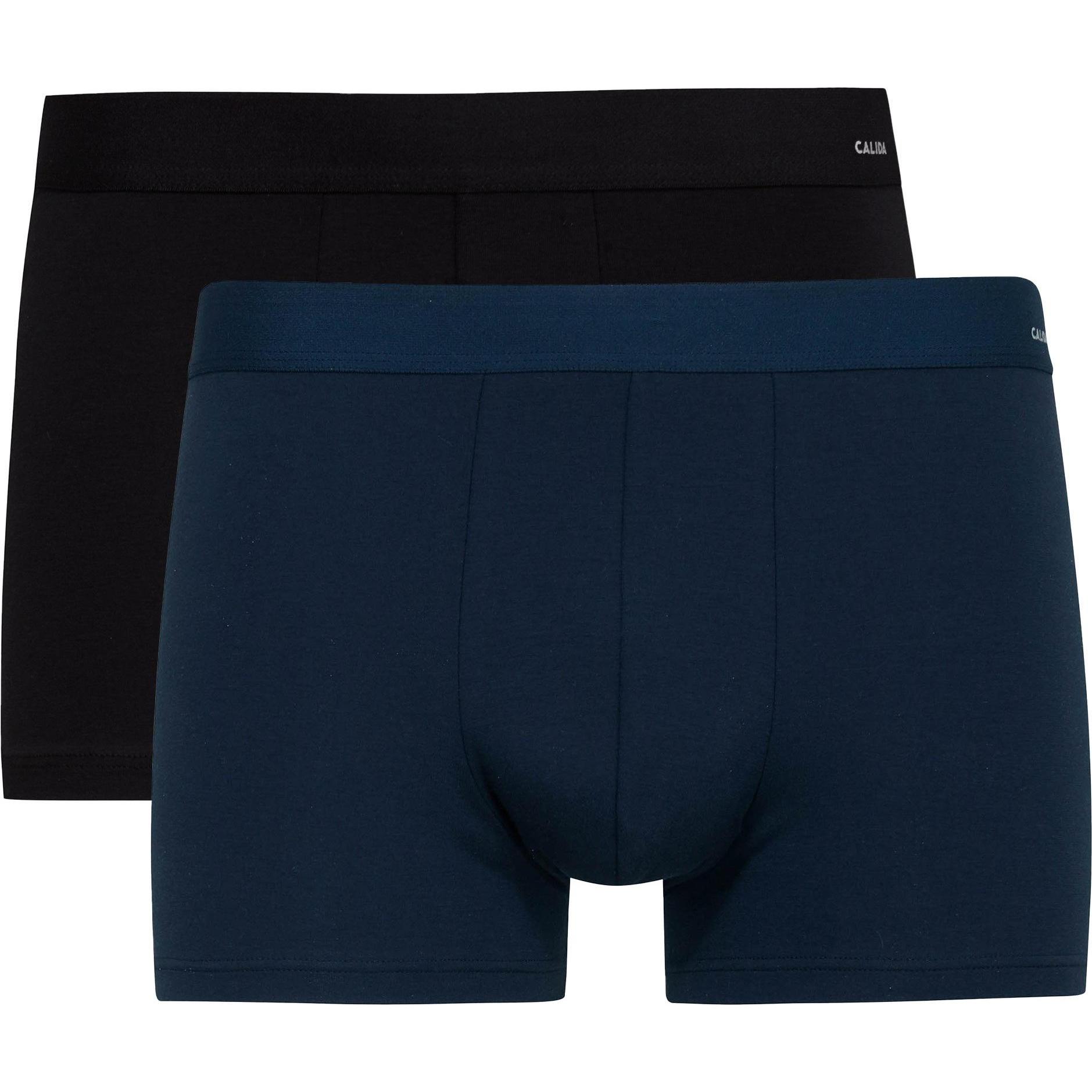 Calida, Herren, Unterhosen, Boxershort Casual Figurbetont New Boxer Cotton Code, Schwarz, (M, 2er Pack)