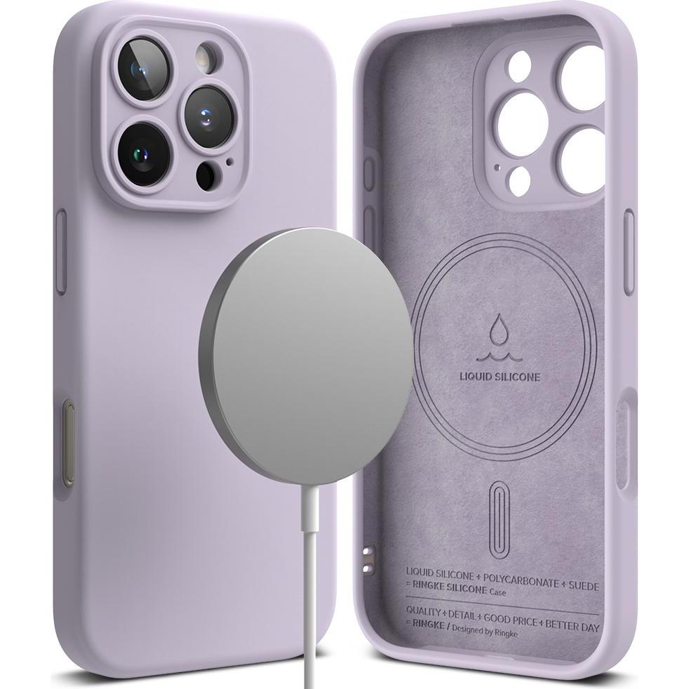 Thumbnail - Ringke Case for iPhone 16 Pro SILICONE MAGNETIC LIGHT PURPLE (Apple iPhone 16 Pro), Smartphone Hülle, Violett