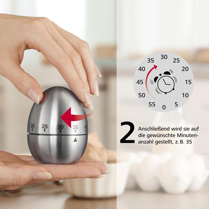 Image du produit Xavax Minuteur de cuisine Minuteur à oeufs, acier inoxydable