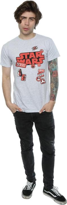 Actual product image Star Wars Mens The Last Jedi Badges T-Shirt (L)