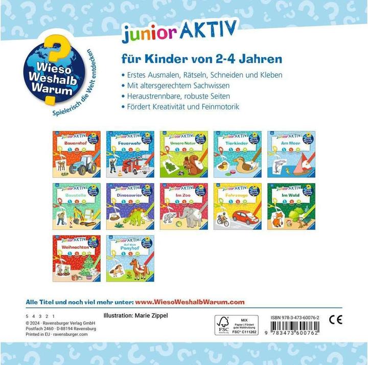 Immagine prodotto Ravensburger Wieso? Weshalb? Warum? junior AKTIV: Auf dem Ponyhof (Tedesco, Marie Zippel, 2024)