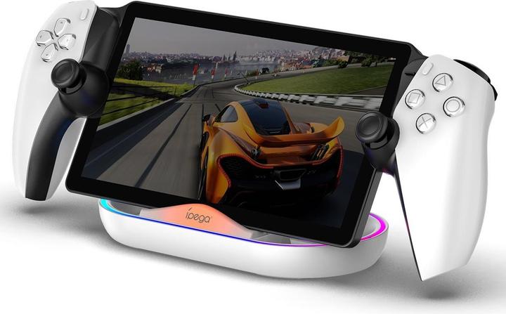 Actual product image - iPega P5P02 Charger Dock with RGB for Playstation Portal Remote Player White (Playstation Classic)
