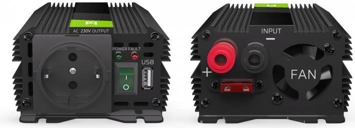 Productafbeelding GreenCell Omvormer voor auto-stroom 24V naar 230V 300W/600W met USB
