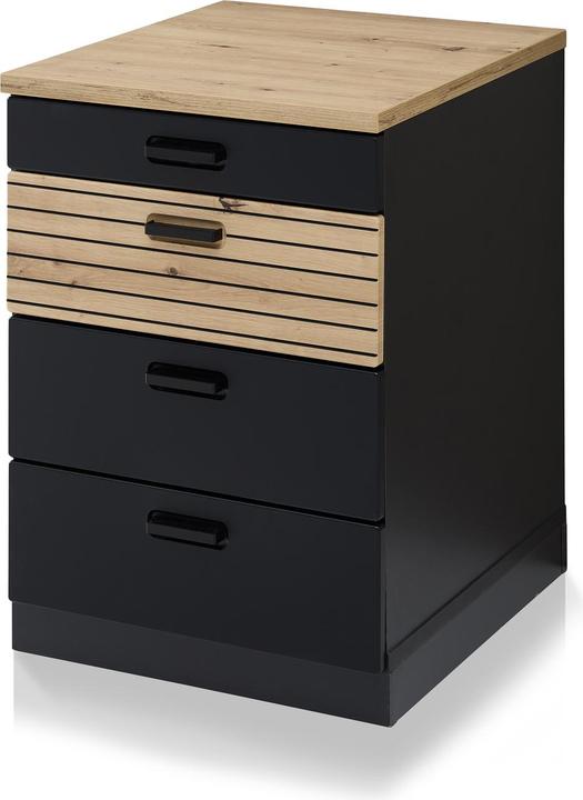 Artisan oak reproduction, Black, Matt black, Oak