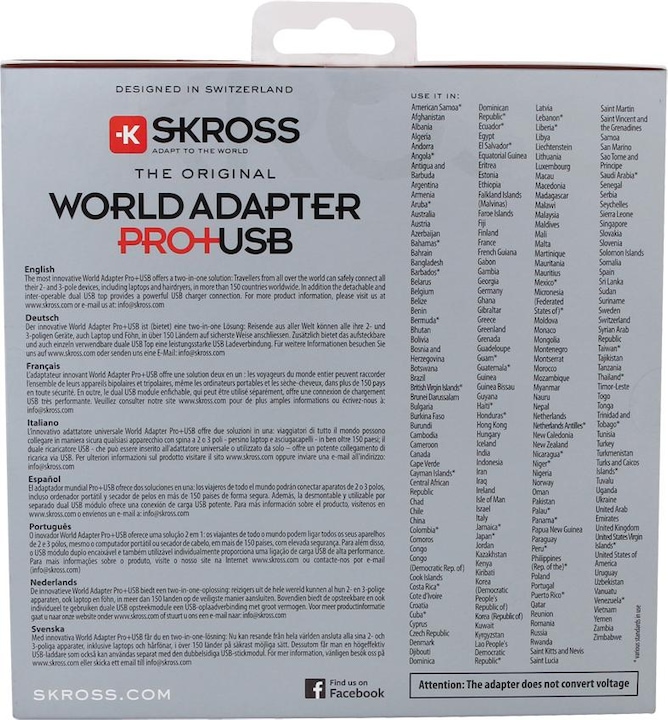 Actual product image Skross Pro+ USB