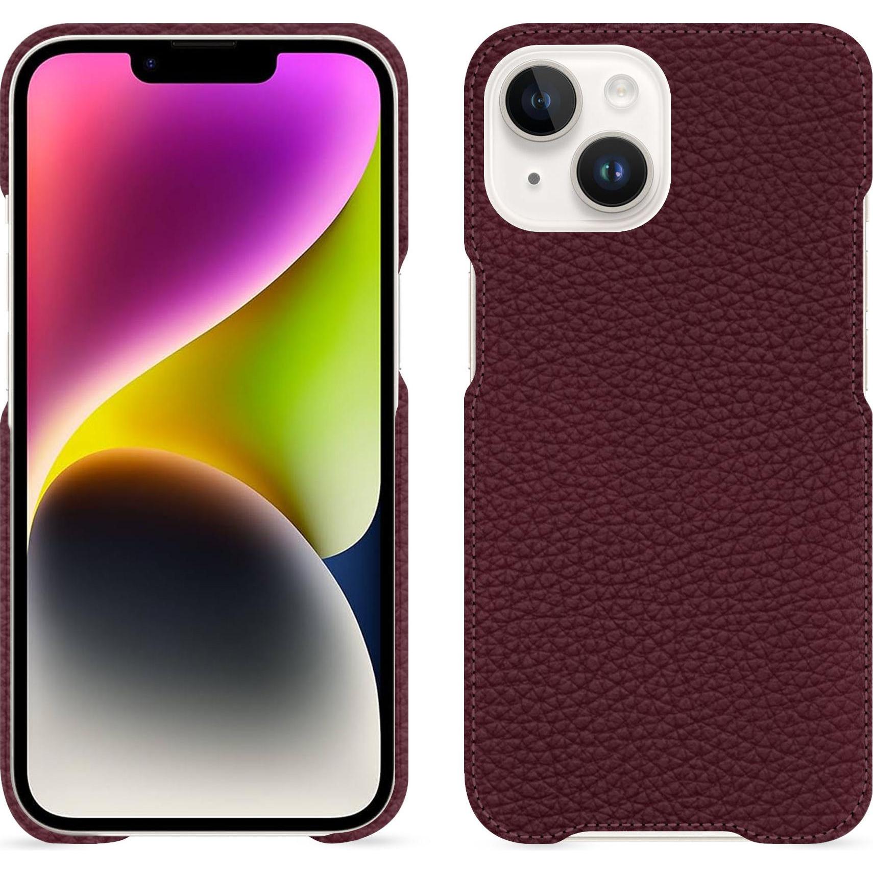 Noreve Lederschutzhülle (Apple iPhone 15 Plus), Smartphone Hülle, Violett