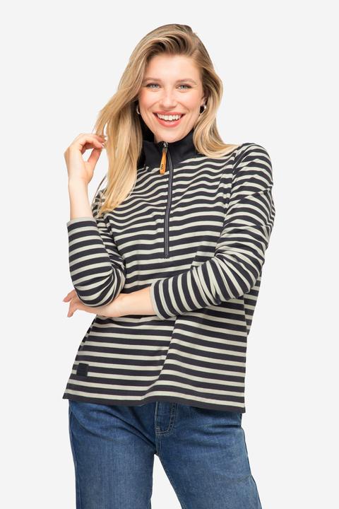 Produktbild Laurasøn Sweatshirt, Ringel, Troyer-Kragen, Langarm, OEKO-TEX (L)