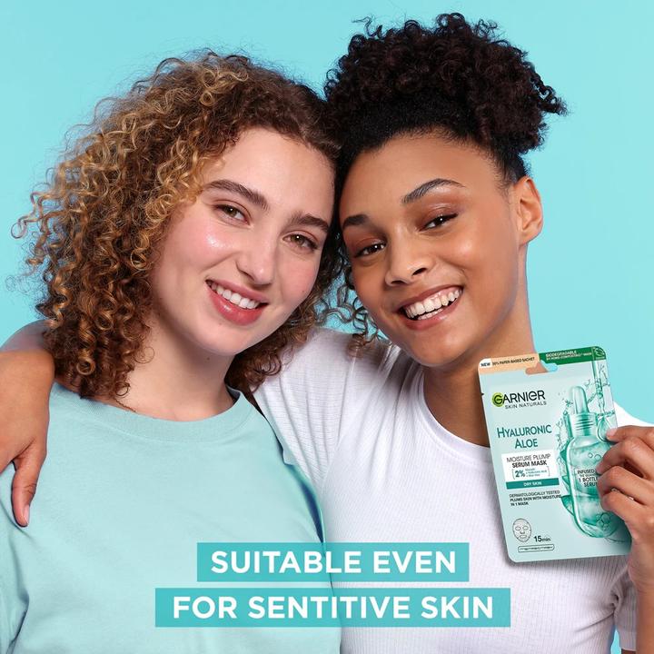 Actual product image Garnier Hyaluronic Aloe Serum Tissue Mask - Textile face mask with aloe vera 28.0g (L) (28 g)