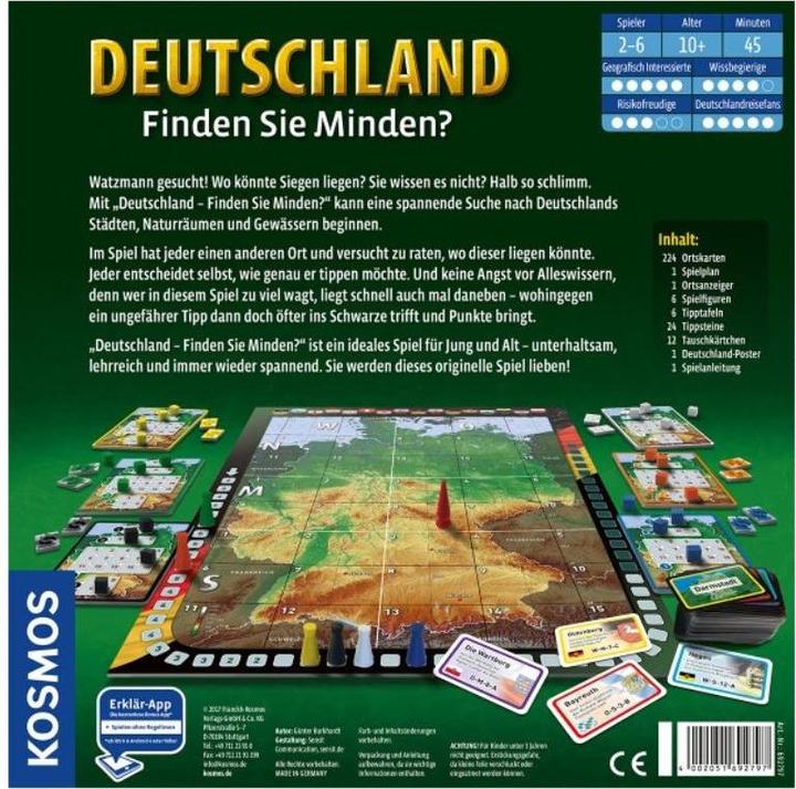 Produktbild Kosmos Deutschland - Finden Sie Minden? (Deutsch, 2 - 6 Spieler)