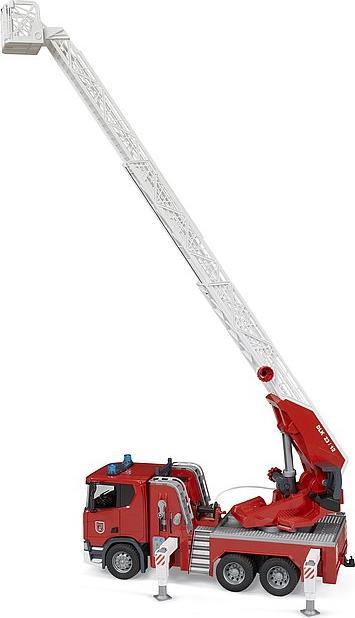 Actual product image Bruder Scania Super 560R fire brigade with turntable ladder, water pump, L+S module