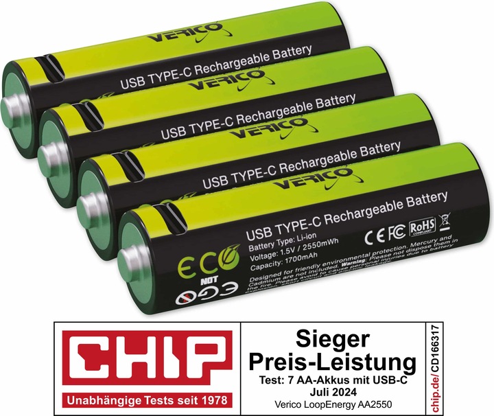Actual product image Verico LoopEnergy AA (4 pcs., AA, 1700 mAh)
