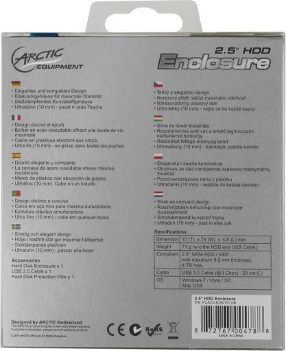 Productafbeelding Arctic Opslagbehuizing - 2,5" (6,4 cm) - SATA 1,5Gb/s (2.5")