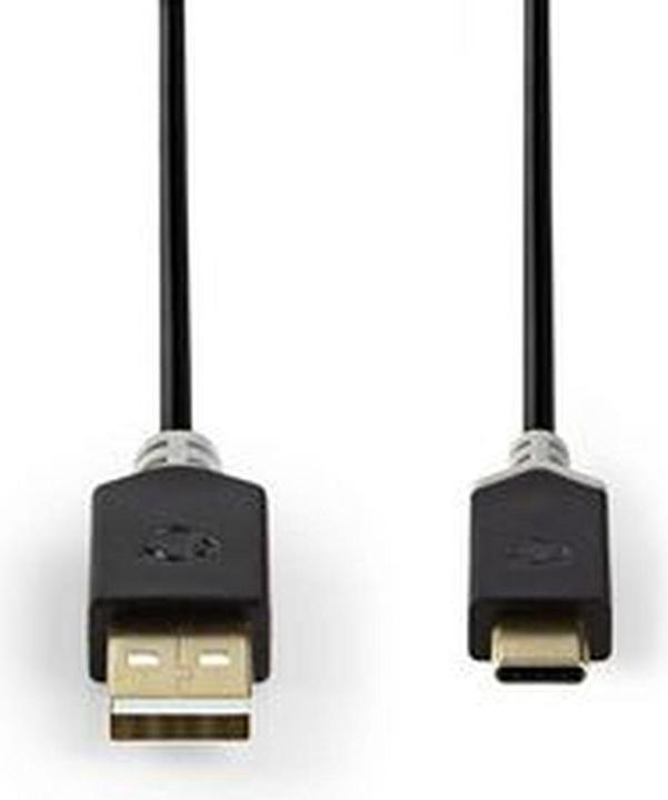 Actual product image Nedis USB cable | USB 2.0 | USB-A plug | USB-C™ plug | 480 Mbps | Gold-plated | 1.00 m | Round | (1 m, USB 2.0)