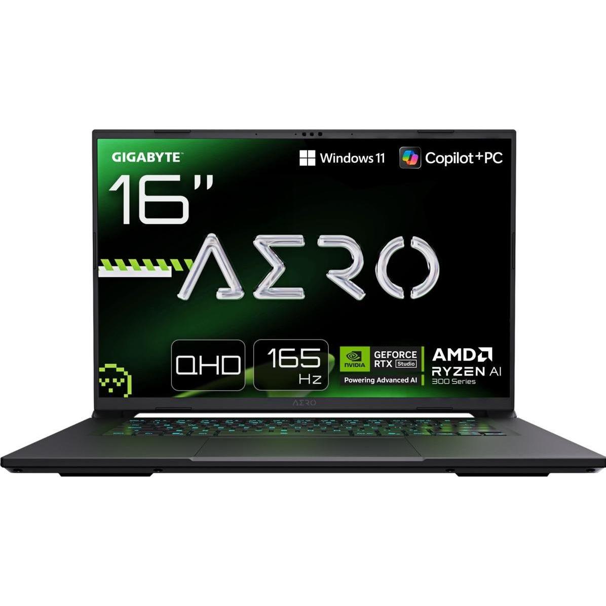 Gigabyte AERO X16 2WHA3DEC65AP (15.98", AMD Ryzen AI 9 HX 370, 128 GB, 8000 GB, DE), Notebook, Grau
