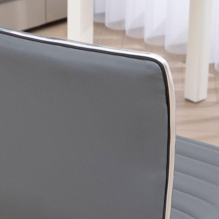 Produktbild Swisshandel24 Bürostuhl ohne Armlehnen, höhenverstellbar Drehstuhl mit Rollen, Hellgrau (43 - 55 cm)