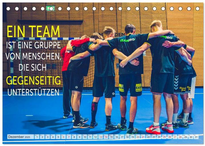 Produktbild Positive Gedanken - Motivation und Handball (Tischkalender 2025 DIN A5 quer), Monatska (A5)