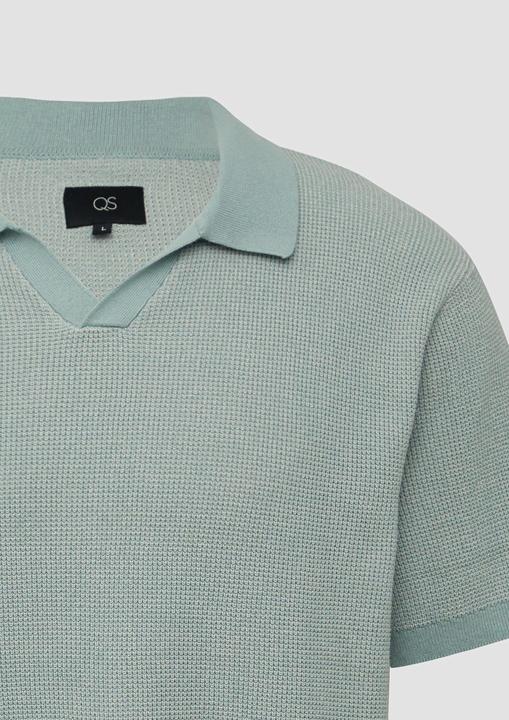 Actual product image S.Oliver Strickpullover Melierter Strick-Polo mit Strukturoptik (M)