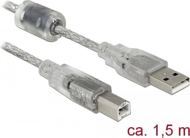 Image du produit Delock Câble USB type A mâle USB type B mâle 1,5 m t (1.50 m, USB 2.0)
