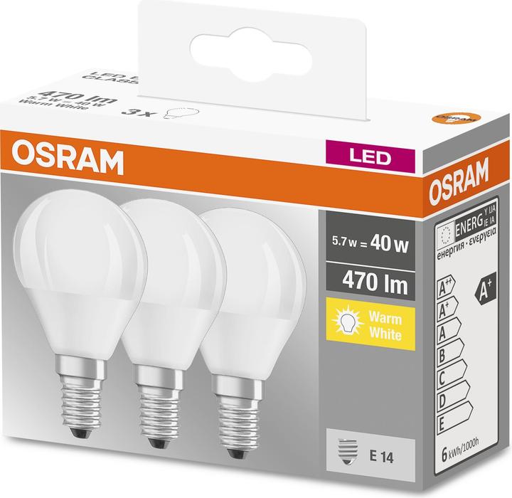 Actual product image Osram LED Base (E14, 5.70 W, 470 lm, 3 x, F)