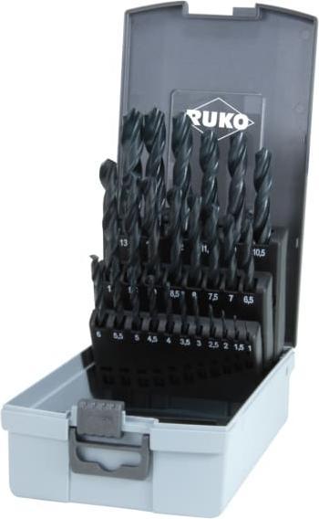 Actual product image Ruko Twist drill bit set DIN 338 type N, HSS-R in plastic box - 25 pcs. (13 mm)