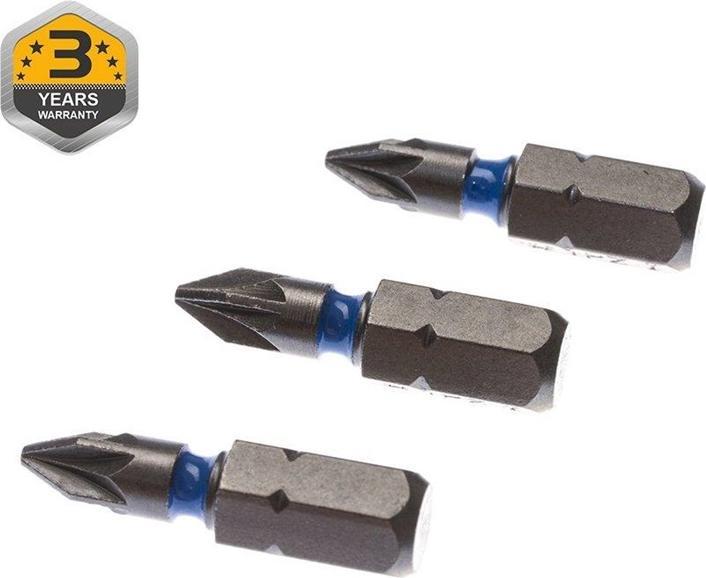 Actual product image Forte tools Impact Screwdriver Bit Pz1x25mm 3pcs (PZ1x25mm)